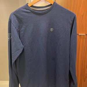Patagonia Long-Sleeve Tee in Navy with Small Chest Logo